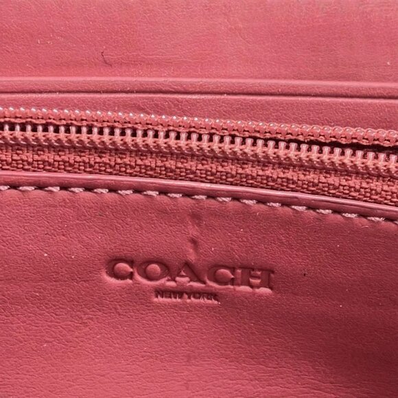 Auth COACH Signature 91571 Khaki Pink PVC - Long Wallet - Picture 5 of 10